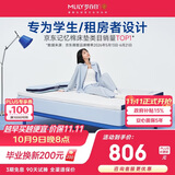梦百合快充薄垫记忆棉床垫成人租房可拆洗可定制床褥1.5x1.9米软硬适中