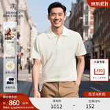 布克兄弟（BrooksBrothers）男士夏季金羊刺绣珠地网眼修身短袖Polo衫 1001-白色 L