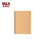 MUJI 双环笔记本 学生文具 本子 记事本 牛皮纸色/6mm横线/48张 A6