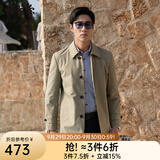 雅戈尔风衣行政通勤秋冬新款男士商务休闲翻领帅气风衣外套男 GYDF424995YQA卡其 L 175/96A