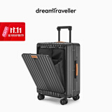 梦旅者（Dream traveller）大容量行李箱万向轮多功能拉杆箱前开盖旅行箱男女 20英寸黑色