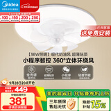 美的（Midea）吊扇灯风扇灯36瓦餐厅客厅卧室吊灯遥控三色摇头扇包安装