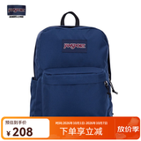 JANSPORT杰斯伯书包轻便双肩包男女旅行包简约背包电脑包学生校园 4QUT003海军蓝/藏青色-侧边袋