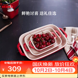 珐宝（staub）加厚方形烤盘3件套  27cm+20cm+14cm樱桃红 40508-162