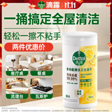 滴露（Dettol）消毒湿巾80片清洁湿纸巾非酒精湿巾厨房湿巾羽绒服清洁湿巾杀菌