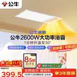 公牛风暖浴霸2600W双档取暖高亮照明纤薄箱体按键开关GY37AJT