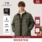 Teenie Weenie小熊男装羽绒服冬季衬衫式羽绒服保暖外套外套男 军绿色 L (175)