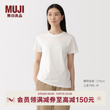 MUJI 女式 天竺编织 圆领短袖T恤 上衣女款女装 26年早秋 白色BB2SBA6S M (160/84A)