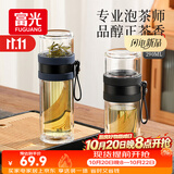 富光双层玻璃杯 泡茶杯茶水分离杯子 高硼硅玻璃水杯便携男女士290ML