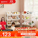 溢彩年华儿童玩具收纳架零食置物架分类整理架小推车6040【送6个收纳筐】