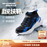 Skechers斯凯奇儿童秋冬休闲男女童二棉鞋轻质加绒保暖靴405222L/302583L 男童/黑色/宝蓝色/BKRY 37