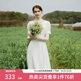范思蓝恩月光裙 白色连衣裙女夏初恋领证小白裙24FS12002 白色 M