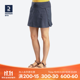 迪卡侬（DECATHLON）运动短裤女跑步健身宽松夏训练速干休闲裤户外裙裤阔腿裤QUW 黑灰色 40