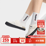 斐乐舒迈丨FILA勃肯鞋女鞋夏季日常穿搭外穿拖鞋穿脱便捷一脚蹬休闲鞋 豆腐白-TF 37.5