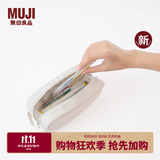 MUJI锦纶笔袋 文具盒文具袋简约立体铅笔盒大容量尼龙数据线收纳袋旅行便携 新品NDV4CC3A 浅灰色 宽19×高8×厚6.5cm