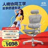 Ergonor保友金豪b雄鹰/悦动 人体工学椅护腰办公椅电脑椅 银白(云感坐垫)