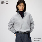 优衣库半拉链卫衣女装男装合作款/运动衫491119 03 灰色 M