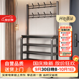 木双福门口多层铁艺鞋架衣帽架一体多功能家用鞋架子大容量鞋子架鞋帽架