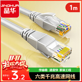 晶华 六类CAT6类网线高速千兆网络连接线家用电脑宽带机顶盒非屏蔽8芯双绞工程跳线灰色1米W191C