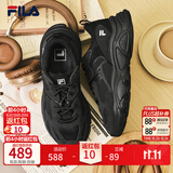 斐乐（FILA）火星1代|2代老爹鞋女鞋男鞋复古增高透气网面跑鞋通勤休闲鞋 黑-BK 39
