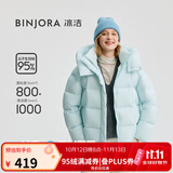 冰洁BINJORA 短款脱卸帽羽绒服女95白鸭绒泡芙羽绒服【泡芙首选推荐】