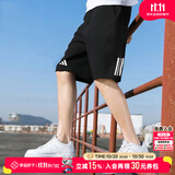 阿迪达斯（adidas）短裤男裤 2025夏季新款梭织快干运动裤训练健身休闲透气五分裤子 HR8726-黑色速干 XL