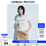 UR2026夏季新款女装趣味休闲狗狗印花修身短袖T恤UYL460057+ 本白 M