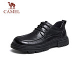 骆驼（CAMEL）牛皮系带经典商务休闲德比皮鞋男结婚新郎 G14A155634 黑色 41