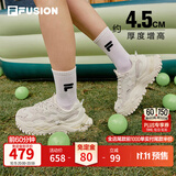 斐乐硬糖丨FILA潮牌老爹鞋增高厚底秋季女鞋轻便休闲运动鞋子 棉花糖/银-MM 37.5