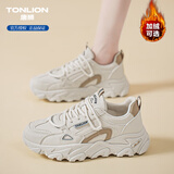 唐狮（TonLion）女鞋秋冬季厚底老爹鞋女士韩版鞋子女学生运动小白鞋