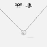 APM Monaco周翊然同款方形小方糖项链毛衣链可调节吊坠送礼物