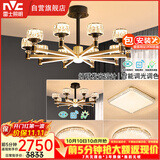 雷士（NVC）美式轻奢现代轻奢客厅灯灯臂发光吊灯三室两厅套餐WHXD100W/G-01