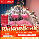 乐系（LEXI） 吊椅双人鸟巢秋千吊篮家用室内阳台吊兰户外吊床藤椅摇篮椅躺椅 【橡胶木】双人白色细藤特大号 静音款