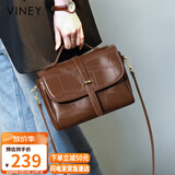 viney牛皮包包女包品牌邮差包轻奢单肩斜挎包生日礼物高级感送女友老婆