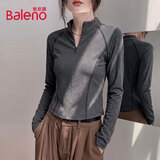 班尼路（Baleno）半高领薄绒打底衫女2026秋冬季新款7A抗菌防螨抗静电加绒长袖上衣