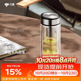 万象（WANXIANG）双层玻璃杯V49RL商务办公便携装钛黑亮便携车载大容量居家泡茶杯