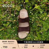 爱步（ECCO）拖鞋男 魔术贴勃肯鞋男士男鞋凉鞋外穿一字带拖鞋 科摩500904 陶土色50090402667 42