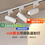 佼佼者（JIAOJIAOZHE）轨道灯射灯LED服装店铺商用展厅cob聚光明装导轨灯家用背景墙灯