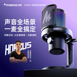 闪克（maono） 麦克风电脑无线收音麦游戏直播唱歌k歌录音降噪AI变音手机话筒台式桌面麦克风Horcus同款闪客dm40 DM40Pro黑-配送双支架(Horcus同款)
