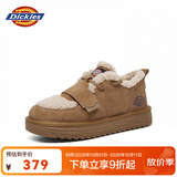 Dickies女士雪地靴舒适休闲平底鞋加绒加厚棉鞋 黄棕 37 