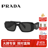 普拉达（PRADA）太阳镜女款黑色镜框墨镜眼镜立体标明星款送礼物17WSF 1AB5S0