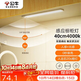 公牛（BULL）感应橱柜灯衣柜灯LED人感光感磁吸 卧室床沿玄关小夜灯40CM4000K