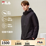 斐乐羽绒服丨男装轻薄羽绒服冬季防水透湿商务连帽外套 正黑色-BK 2XL 185/104A/XXL