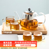 忆壶茶（YIHUTEA）茶壶玻璃泡茶壶耐高温煮茶壶加厚烧水茶具带过滤茶水壶杯子大容量 【升级5件套】时光壶大号+4杯