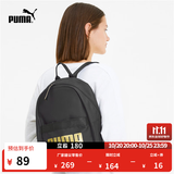 彪马（PUMA）通勤小型黑色运动双肩背包女款轻便大学生书包076944 黑色-01 OSFA/均码