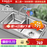 欧琳（OULIN）厨房水槽0涂层SUS304不锈钢洗菜盆洗碗池大双槽洗菜池左右可选
