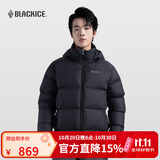 黑冰（BLACKICE）活帽700蓬鹅绒保暖羽绒服科技温升抗静电三防面料男女同款 黑色 L