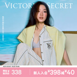 维多利亚的秘密 明星同款 宅度假系列天丝绵柔印花短袖睡衣家居服 23P6蓝心狙击-短袖长裤 11262805 S
