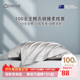 Downia枕套 100支全棉枕套 五星级酒店纯色贡缎枕头套 单只雪灰48*74CM