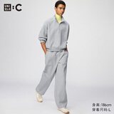 优衣库宽松运动长裤/裤脚抽绳/加长款男女装合作款/卫裤489418 489418/03灰色 L